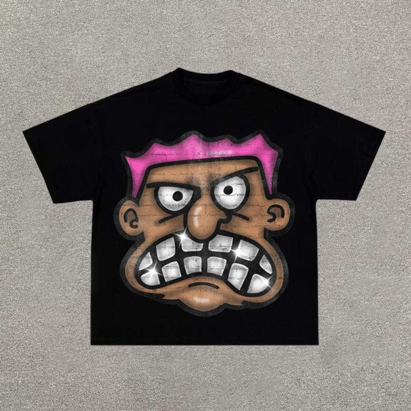 Mad Face Graphic Cotton T-Shirt Product Image