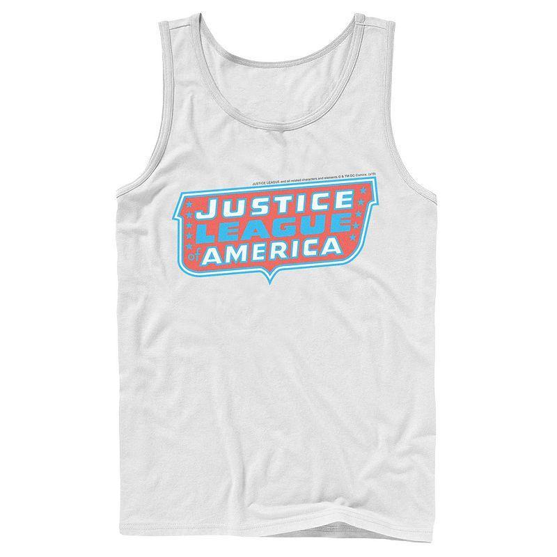 Mens DC Comics Justice League of America Text Poster Logo Tank Top Athletic Grey Product Image