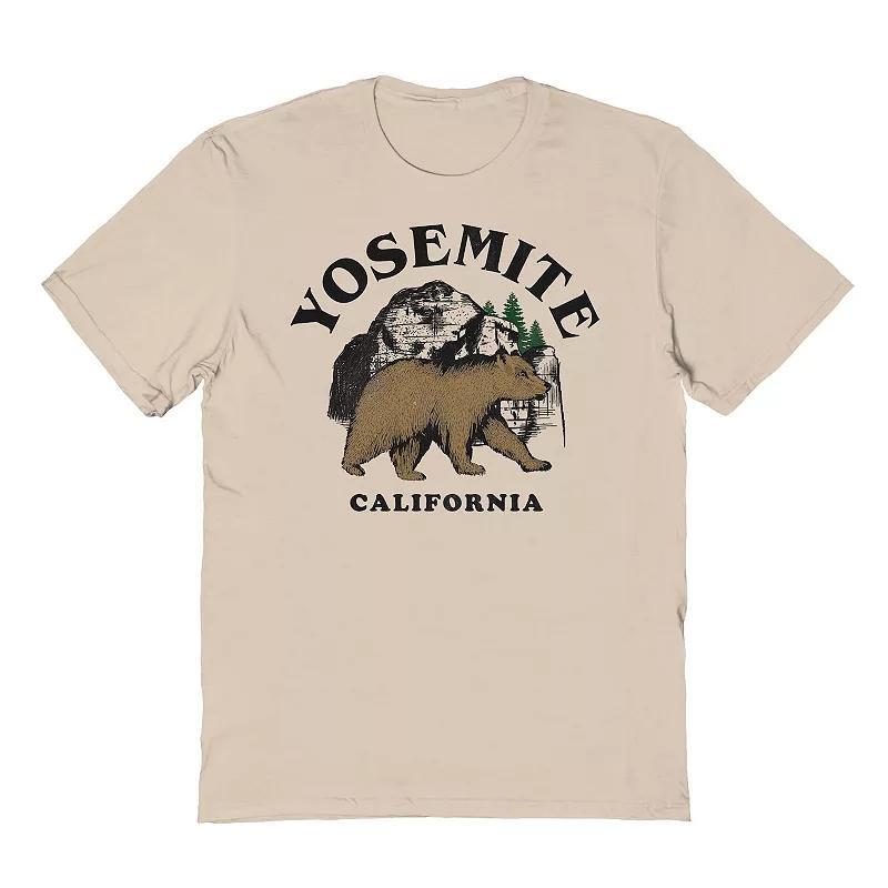 Mens Yosemite California Bear Landscape Graphic Tee Brown Product Image