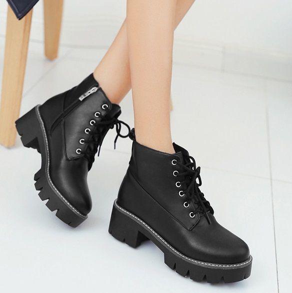 Lace-Up Platform Short Boots product image