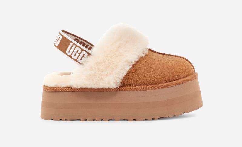 UGG Womens Funkette Sheepskin/Suede Slippers Product Image