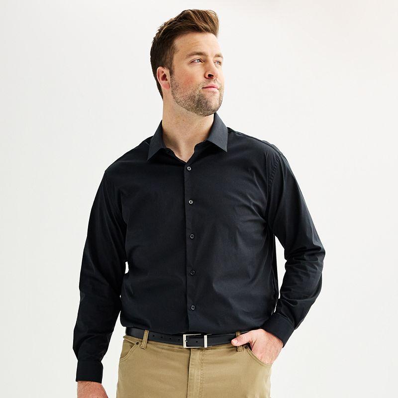 Big & Tall Apt. 9 Premier Flex Spread-Collar Dress Shirt, Mens Product Image