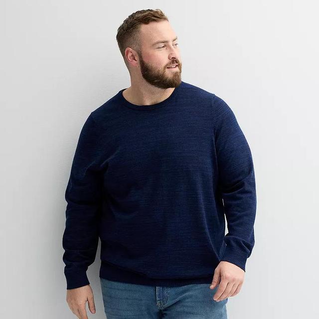 Big & Tall Sonoma Goods For Life Crewneck Sweater, Mens Navy Black Grey Product Image