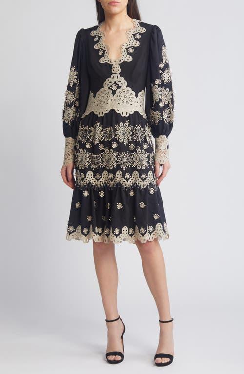 KOBI HALPERIN Matilda Lace Appliqu Long Sleeve Dress Product Image