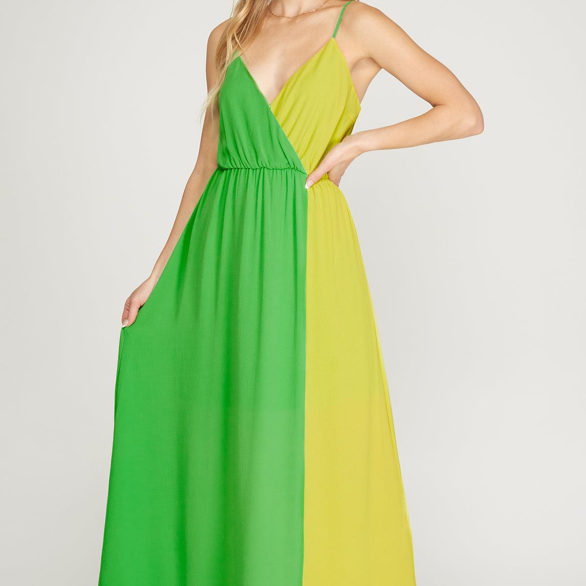 Color-Block Maxi Dress Product Image