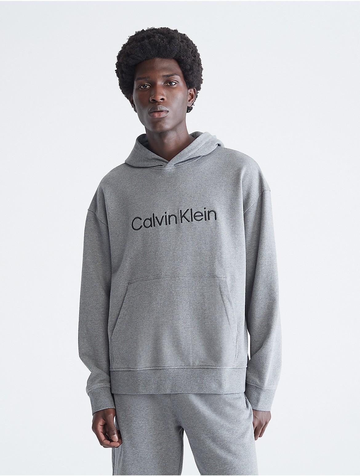 Calvin Klein Mens Relaxed Fit Standard Logo Hoodie - Grey - XXL Product Image