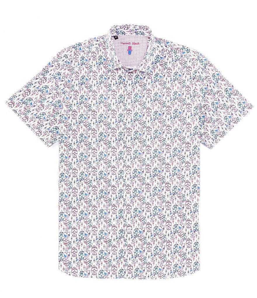 Visconti Stretch Multi Skull Print Short Sleeve Woven Shirt Product Image