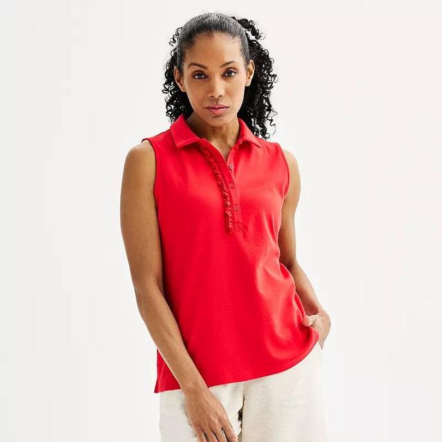 Womens Croft & Barrow Sleeveless Polo Shirt Product Image