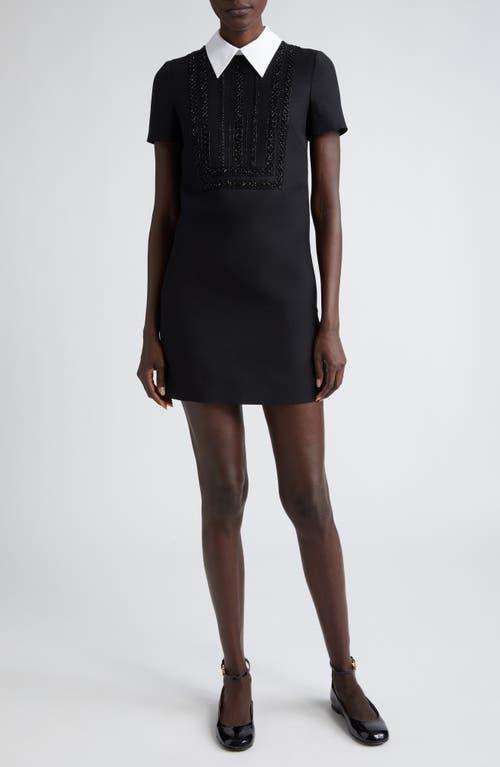 Valentino Beaded Wool & Silk Crepe Couture Shift Dress Product Image