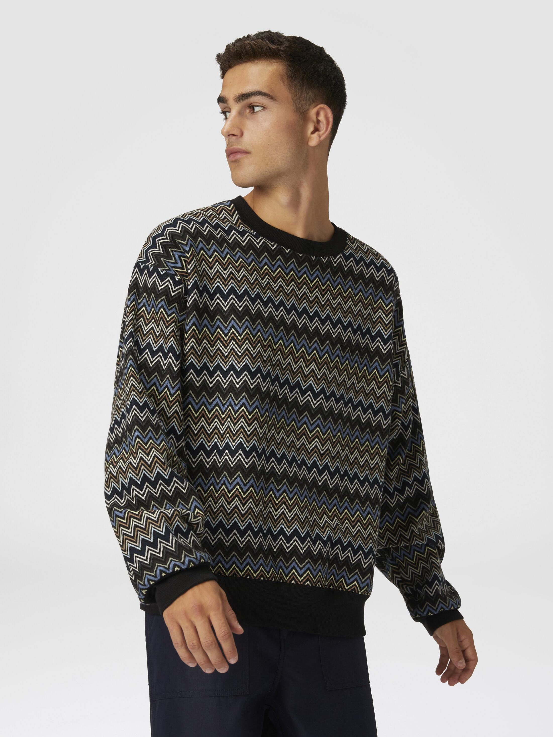 Zig zag cotton crewneck sweatshirt Product Image