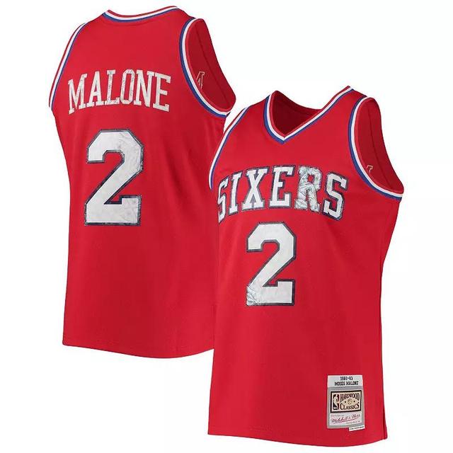 Mens Moses Malone Red Philadelphia 76ers 1982-83 Hardwood Classics 75th Anniversary Diamond Swingman Jersey - Red Product Image