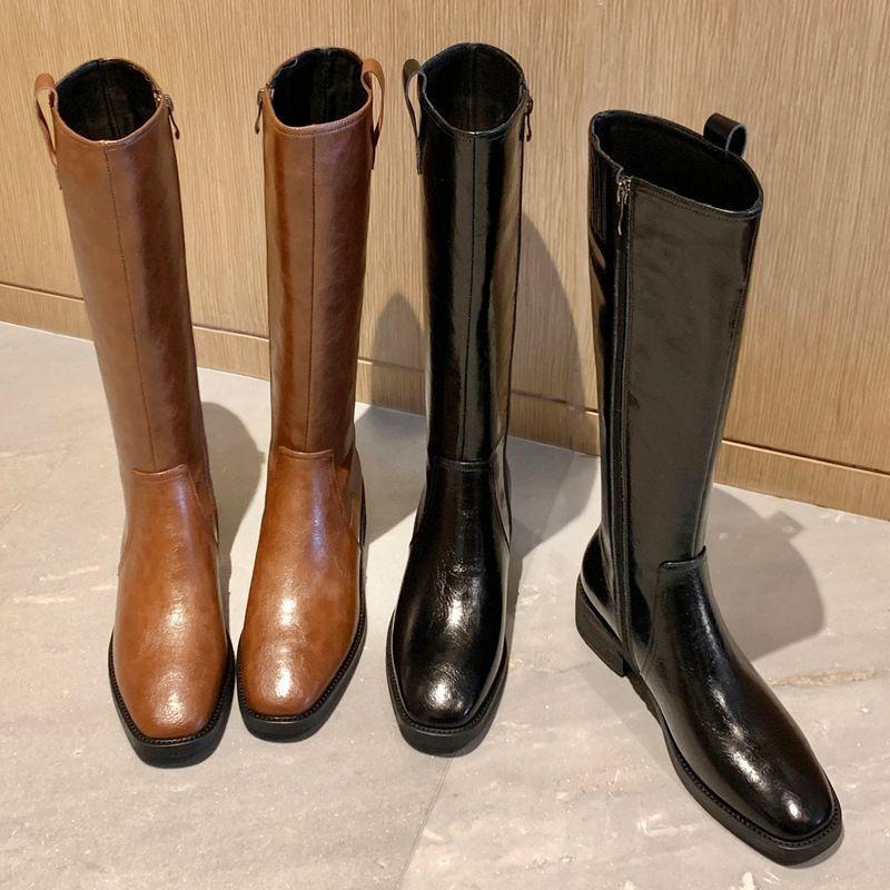 Block Heel Knee-High Boots Product Image