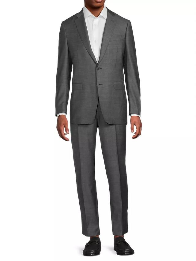 Denim Effect Trim Fit Suit Product Image