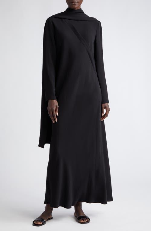 The Row Pascal Scarf Detail Long Sleeve Silk Crepe Dress Product Image