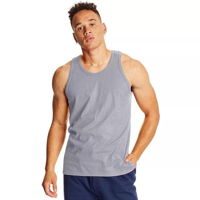 Mens Hanes X-Temp 2-Pack Performance Tank Top Light Silver Product Image