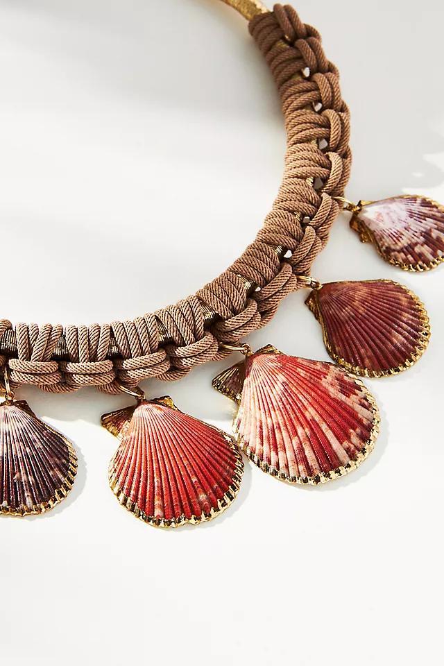 Shell Pendant Knotted Collar Necklace Product Image