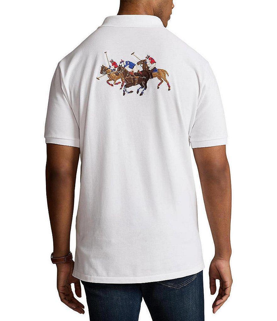 Polo Ralph Lauren Big & Tall Triple-Pony Mesh Short Sleeve Polo Shirt Product Image