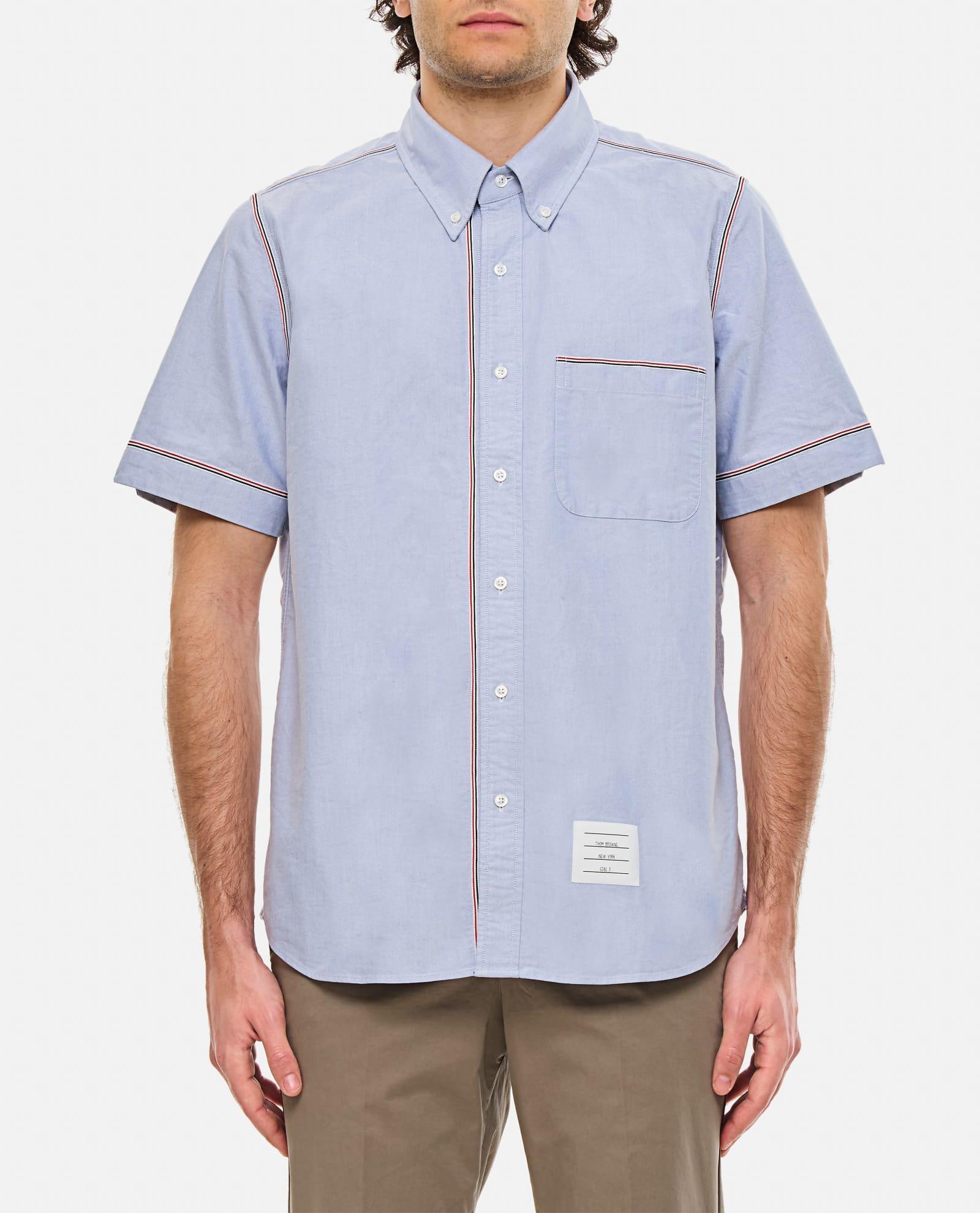 Cotton Button Down Shirt In Light Blue Product Image