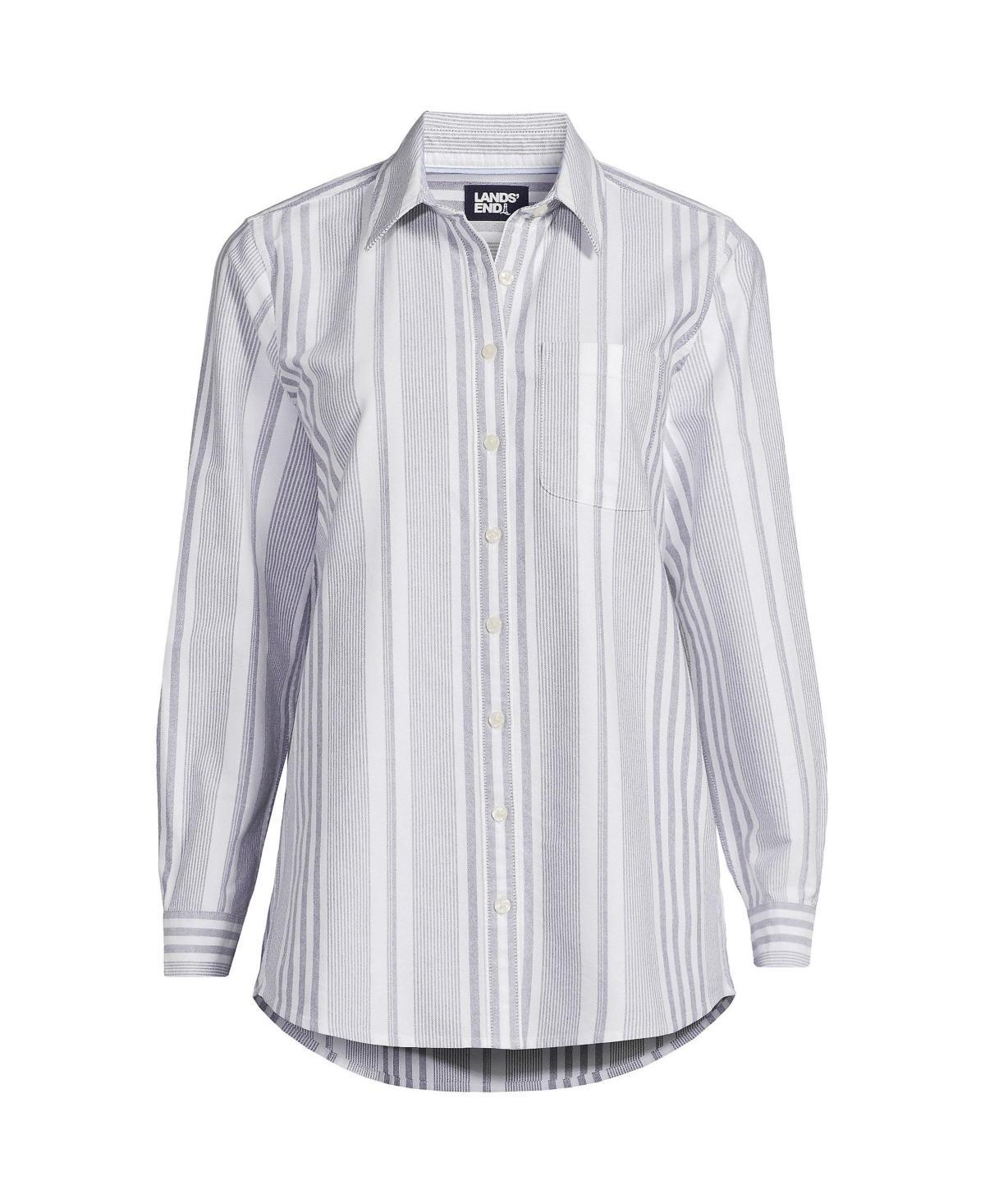 Petite Lands End Long Sleeve Button-Down Oxford Shirt, Womens Product Image