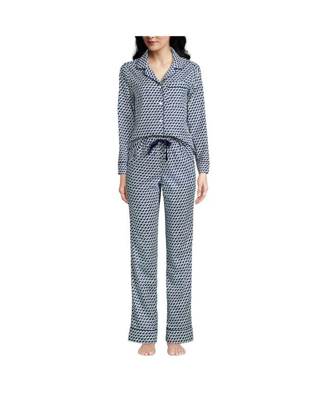 Lands End Womens Drapey Flannel 2 Piece Pajama Set - Top and Pants Product Image