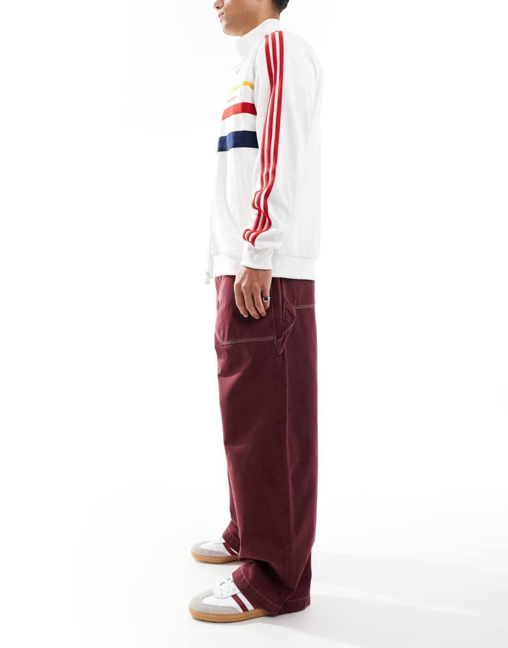 COLLUSION baggy carpenter jeans in burgundy Product Image