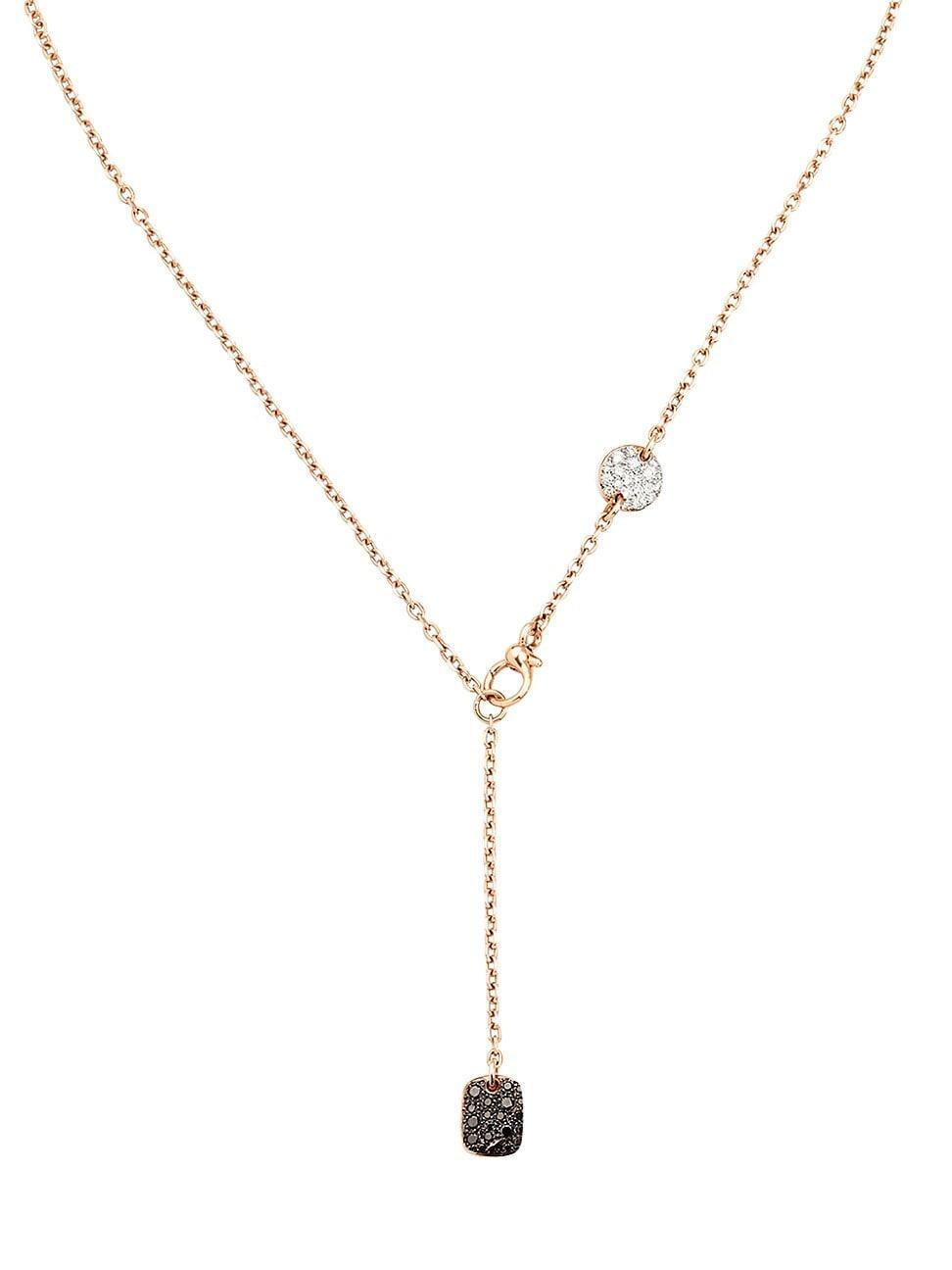 Womens Sabbia 18K Rose Gold & Tri-Color Diamond Lariat Necklace Product Image