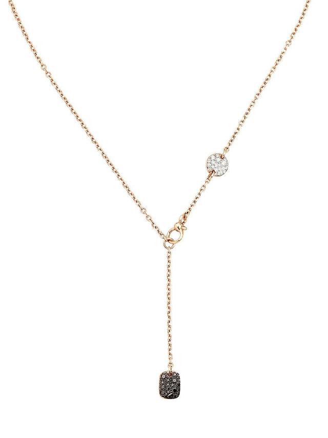 Womens Sabbia 18K Rose Gold & Tri-Color Diamond Lariat Necklace Product Image