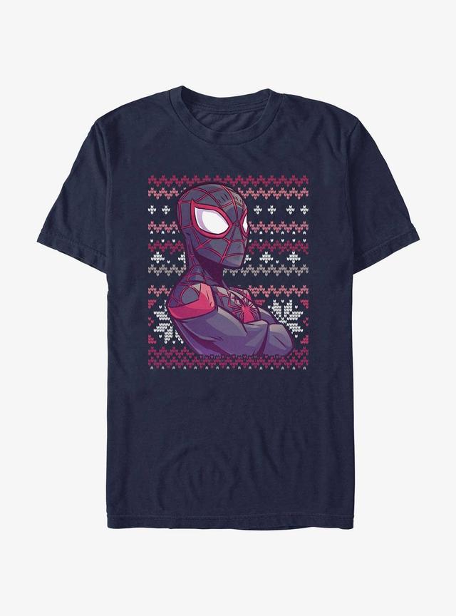 Marvel Spider-Man Miles Morales Ugly Christmas T-Shirt Product Image