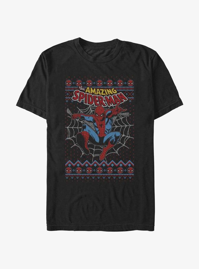 Marvel Spider-Man Web Jump Ugly Christmas T-Shirt Product Image