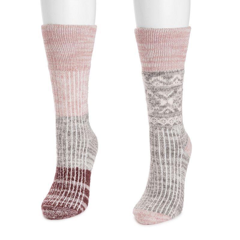 Womens MUK LUKS Wool Lodge Socks 2-Pack Product Image