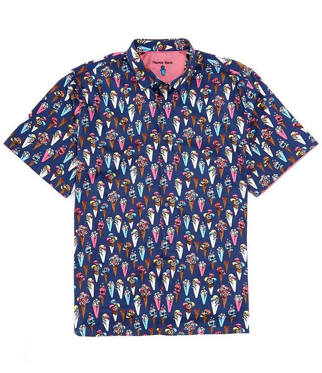 Visconti Big & Tall Short Sleeve Skull And Ice Cream Print Woven Shirt Product Image