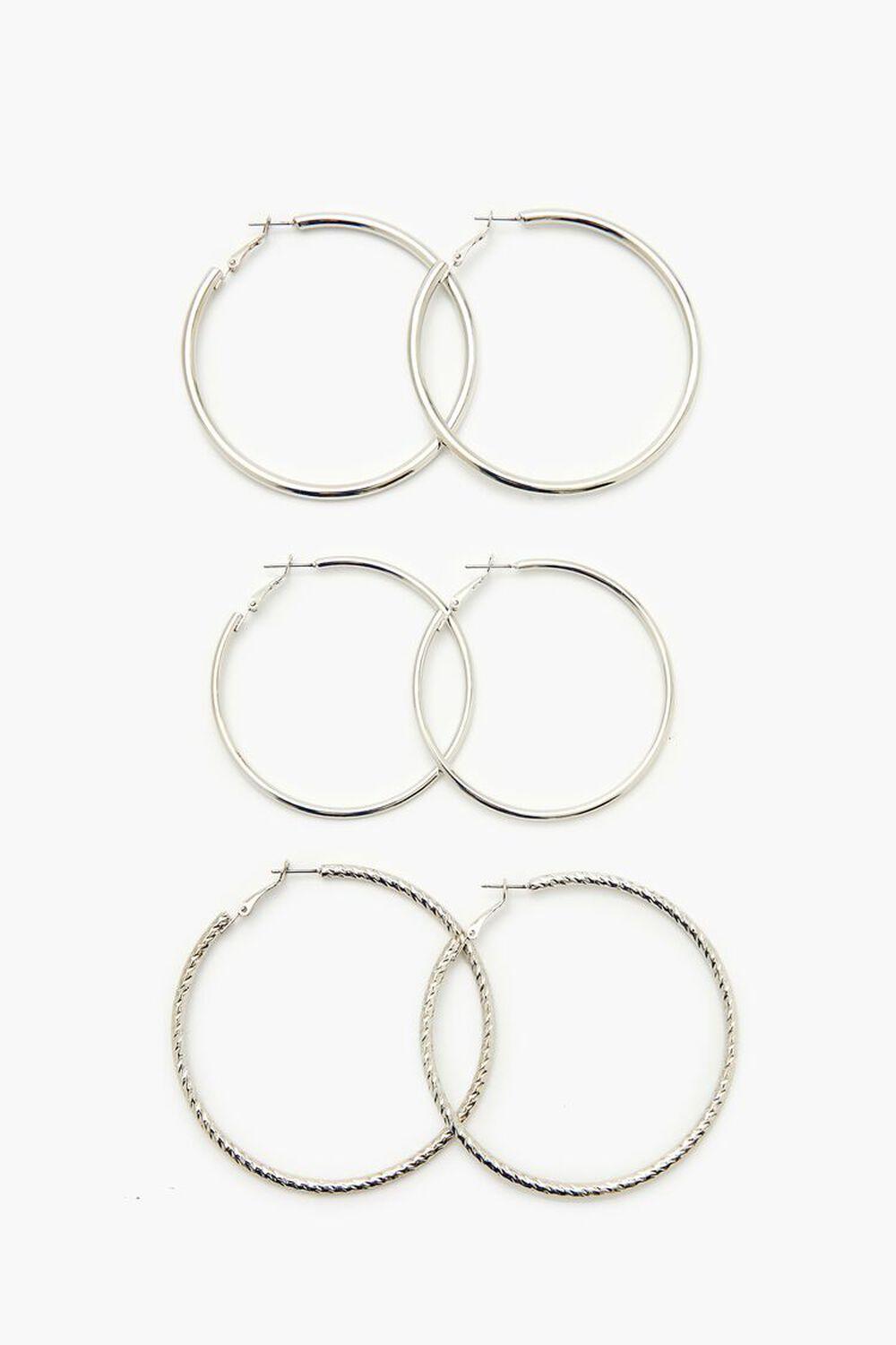 Etched Omega Hoop Earring Set | Forever 21 Product Image