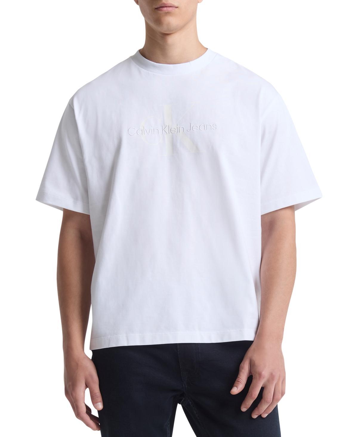 Calvin Klein Mens Relaxed-Fit Monogram Logo T-Shirt Product Image