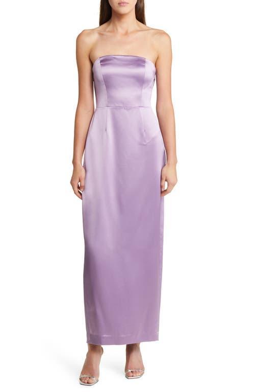 Milly Riva Hammered Satin Strapless Dress Product Image