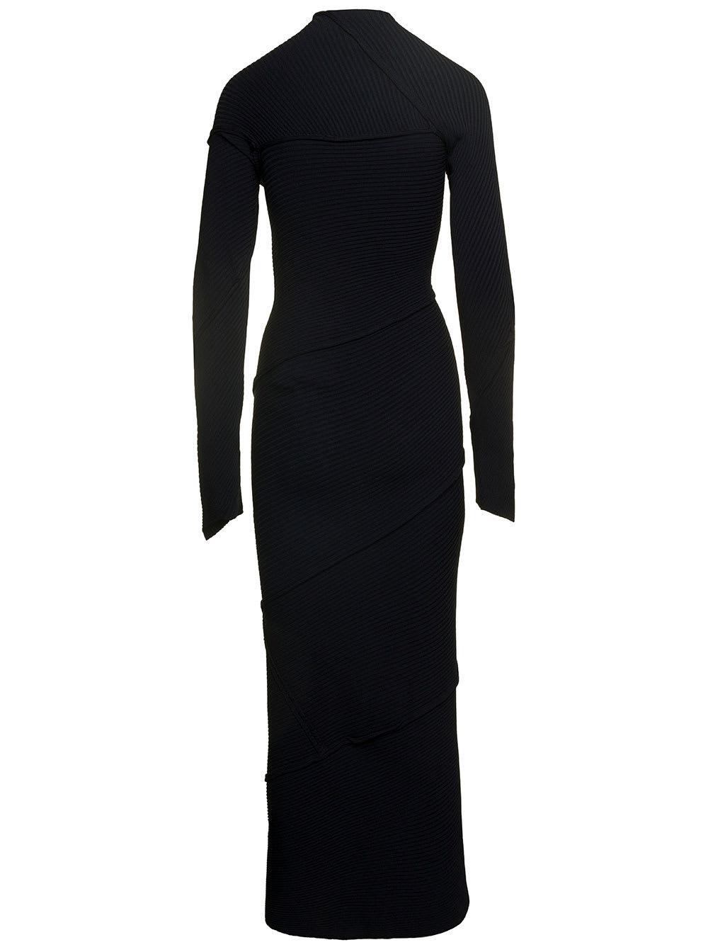 BALENCIAGA Ribbed Maxi Dress In Black Product Image