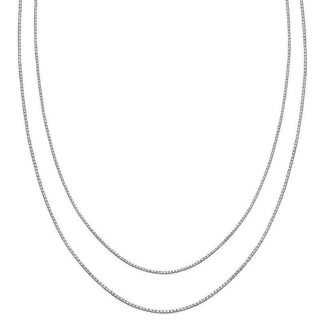 PRIMROSE Sterling Silver Box Chain Necklace Set, Womens, Grey Product Image