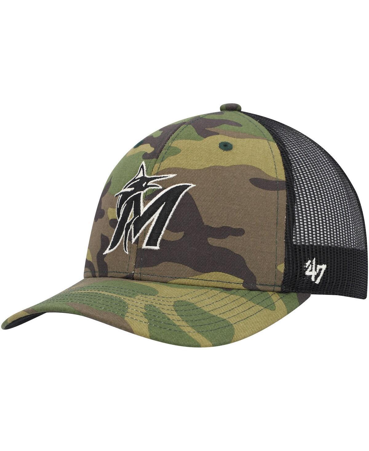 Mens 47 Camo Miami Marlins Trucker Snapback Hat Product Image