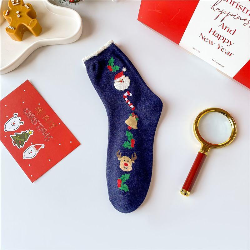 Christmas Cartoon Print Socks Product Image