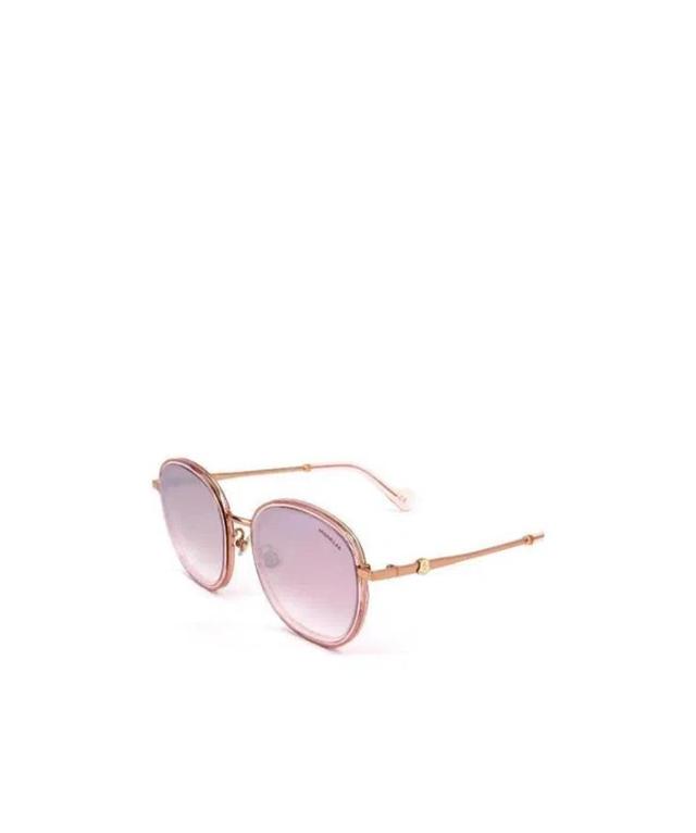 MONCLER Geometric Frame Sunglasses In Pink Product Image