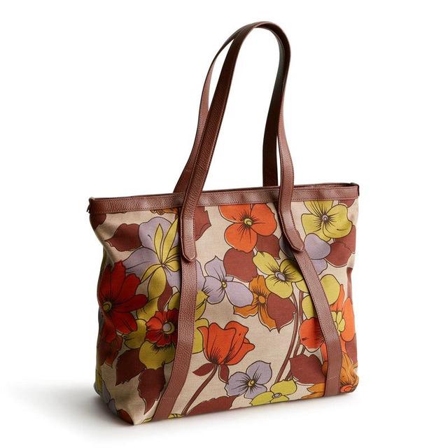 Vera Bradley Original Tote Bag Women in Trillium Brown/Red Product Image