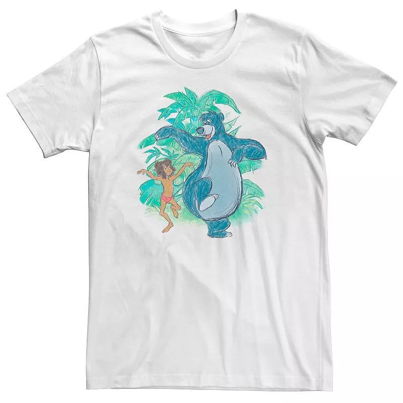 Big & Tall Disney The Jungle BookSketch Of Mowgli And Baloo Dancing Tee, Mens Product Image