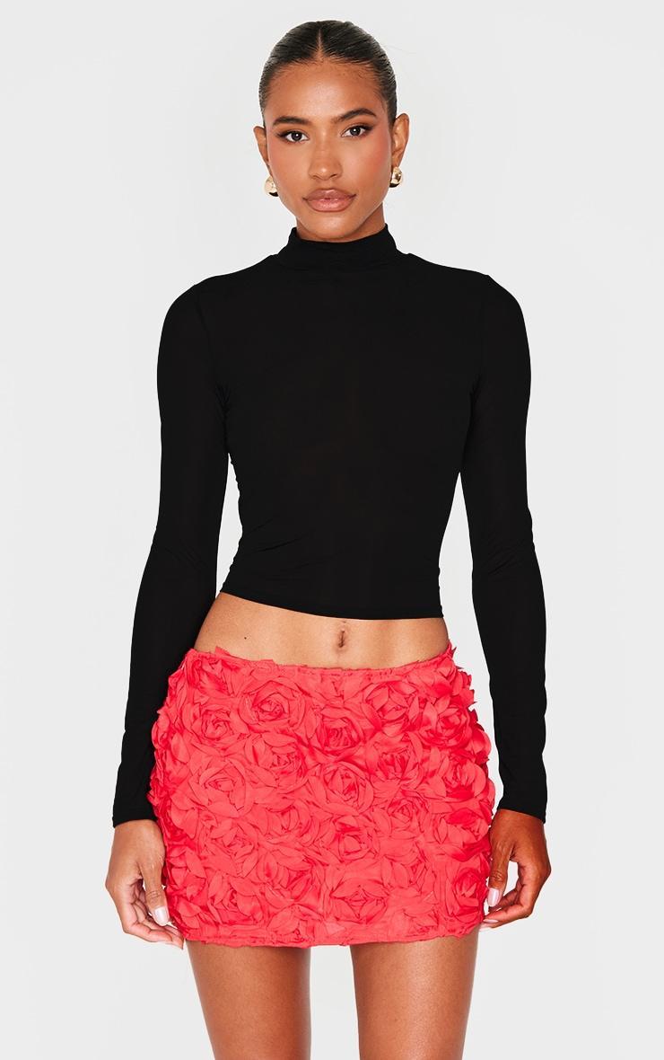  Red Rose Organza Mini Skirt Product Image