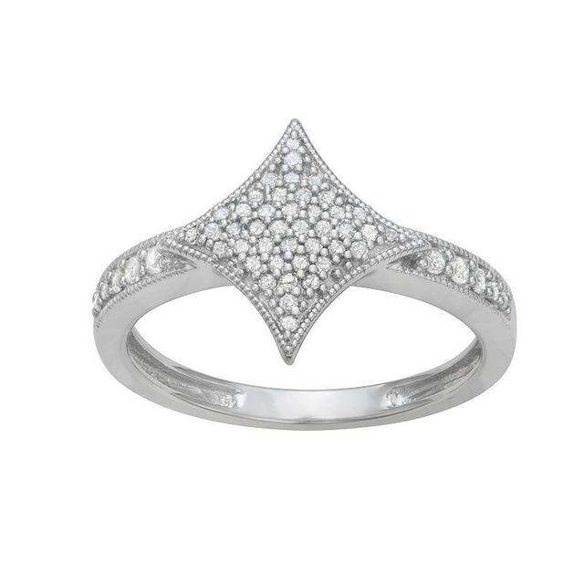 HDI Sterling Silver 1/4 Carat T.W. Diamond Ring, Womens White Product Image