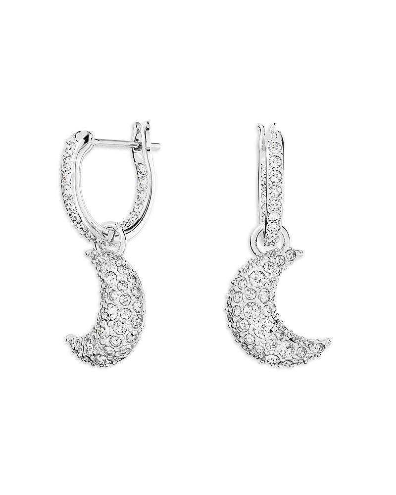 Swarovski Luna Swarovski Crystal Crescent Drop Earrings in Rhodium Plated Product Image