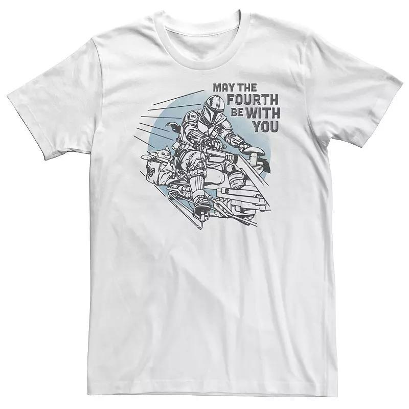 Big & Tall Star Wars: The Mandalorian May The Fourth Be With You Speeder Bike Line Art Tee, Mens Product Image