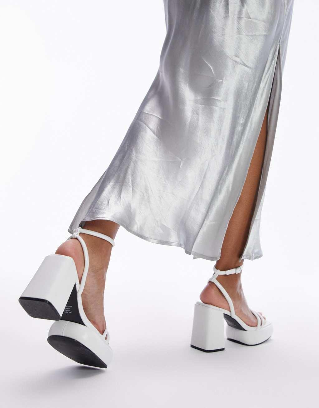 Topshop Romeo two part platform in white Product Image