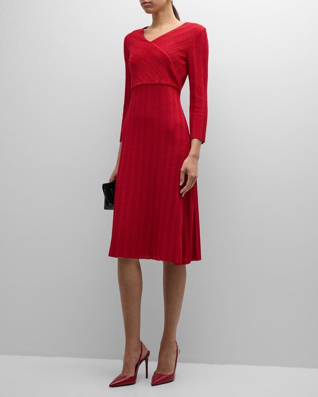 Misook Textural Stripe Midi Sweater Dress Product Image