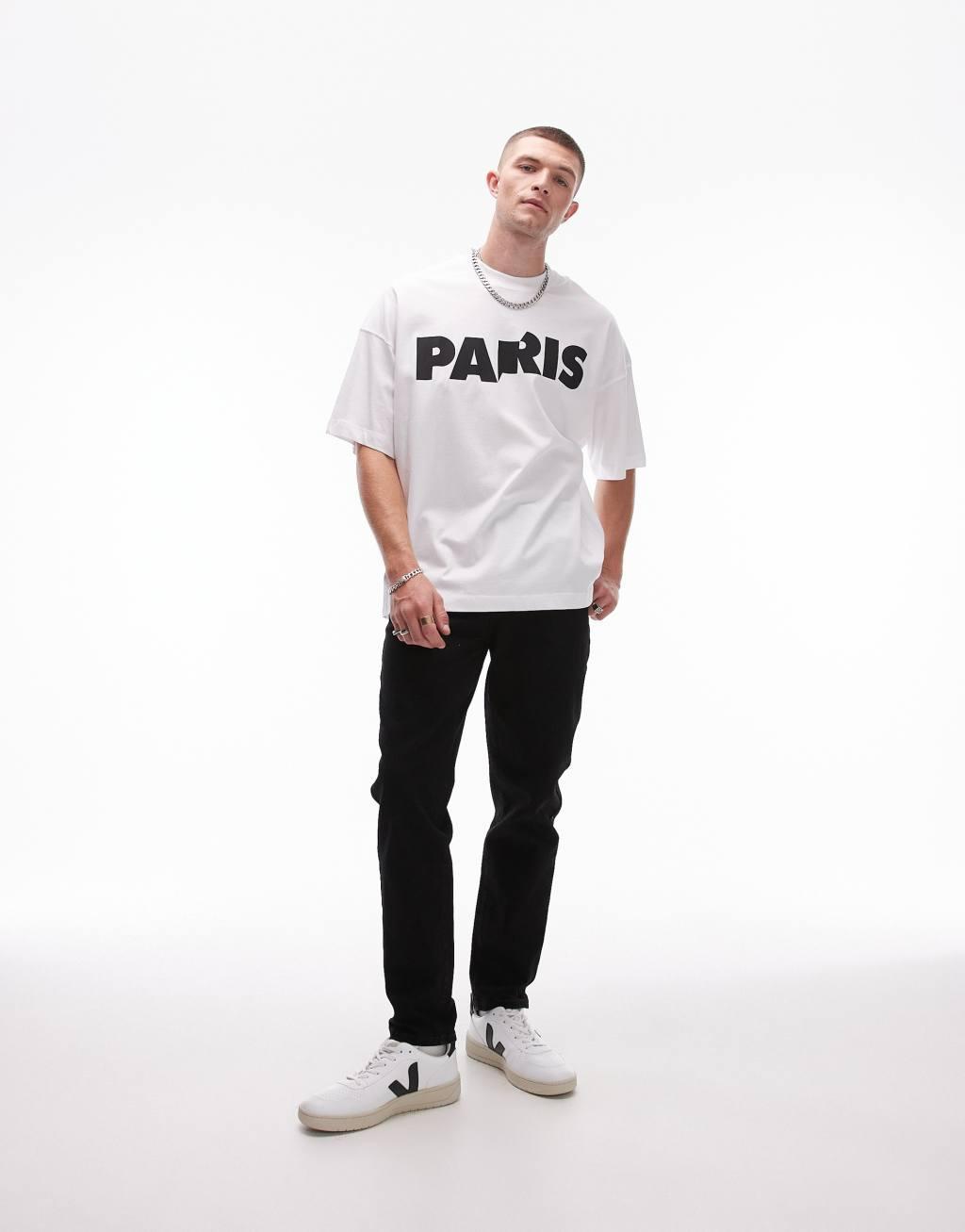 Topman tapered jeans in black Product Image