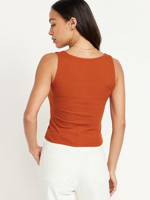 Cinched Rib-Knit Tank Top Product Image