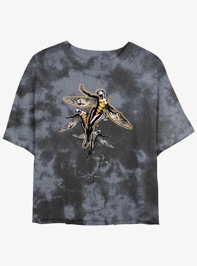 Marvel Ant-Man Wasp Flight Tie-Dye Girls Crop T-Shirt Product Image